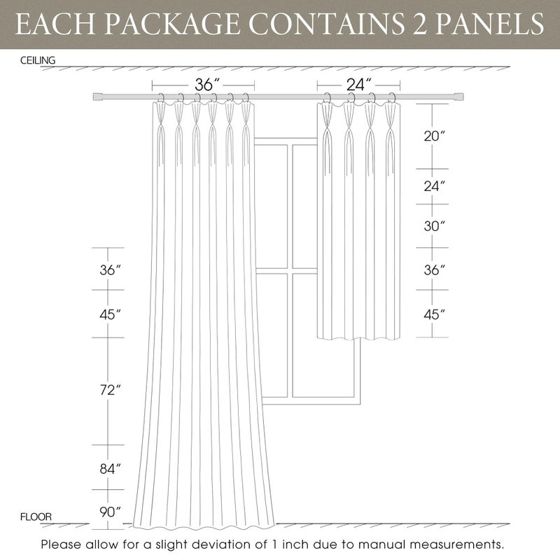 Fuhana Linen Kitchen Curtains,20 Inch Length Light Filtering Sheer Short Cafe Window Curtains Tier,Pinch Pleated Small Kitchen Drapes for Windows,2 Panels,(24" W x 20" L Natural) - Image 3