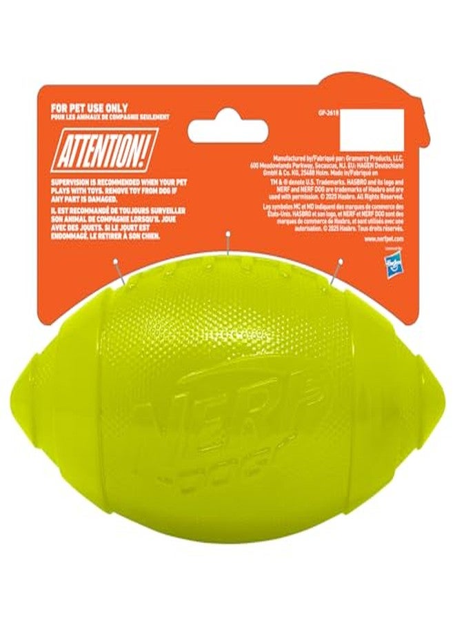Nerf Dog 7in TPR Glow Classic Squeak Football Dog Toy -Green - Image 4