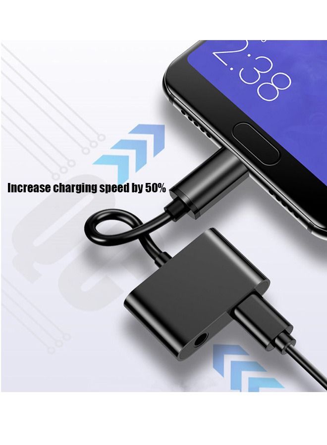 2 In 1 USB Type C Cable Stereo Earphone Converter Adapter, With PD 60W Fast Charging Dongle for Stereo Earbuds, Compatible With Samsung S23/S22, iPad Pro Air, Pixel 7/6/5/4, Huawei MATE10  - Image 2