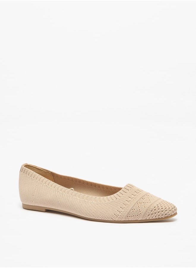 Flora Bella By Shoexpress Women's Textured Slip-On Ballerina Shoes  - Image 1