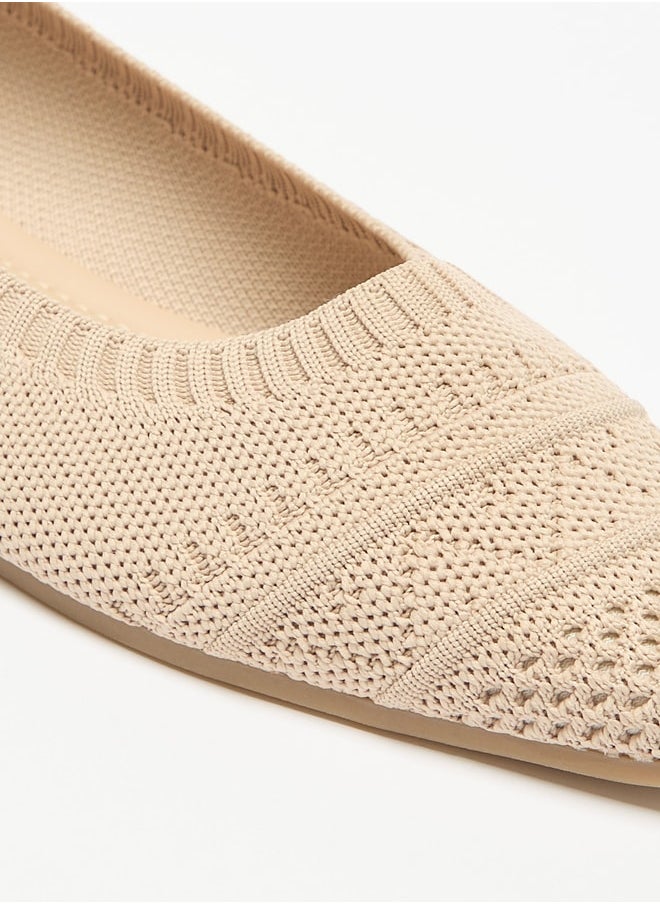Flora Bella By Shoexpress Women's Textured Slip-On Ballerina Shoes  - Image 5