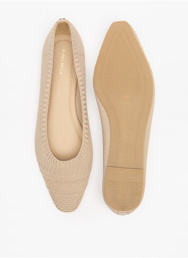 Flora Bella By Shoexpress Women's Textured Slip-On Ballerina Shoes  - Image 4