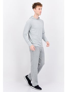 Swiss Alps Men Hooded  Long Sleeves Chambray Sweatshirt, Light Grey  - Image 4