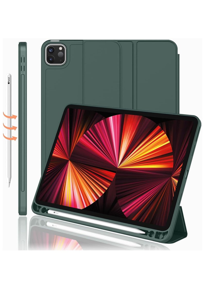 DUSALA Flip Case for New iPad Pro 11-inch 2021 (3rd Gen) / 2020 (2nd Gen) /, Ultra Slim Smart Magnetic Back Cover for iPad Pro 11 2021/2020, Auto Wake/Sleep-With Pencil Holder - Image 1