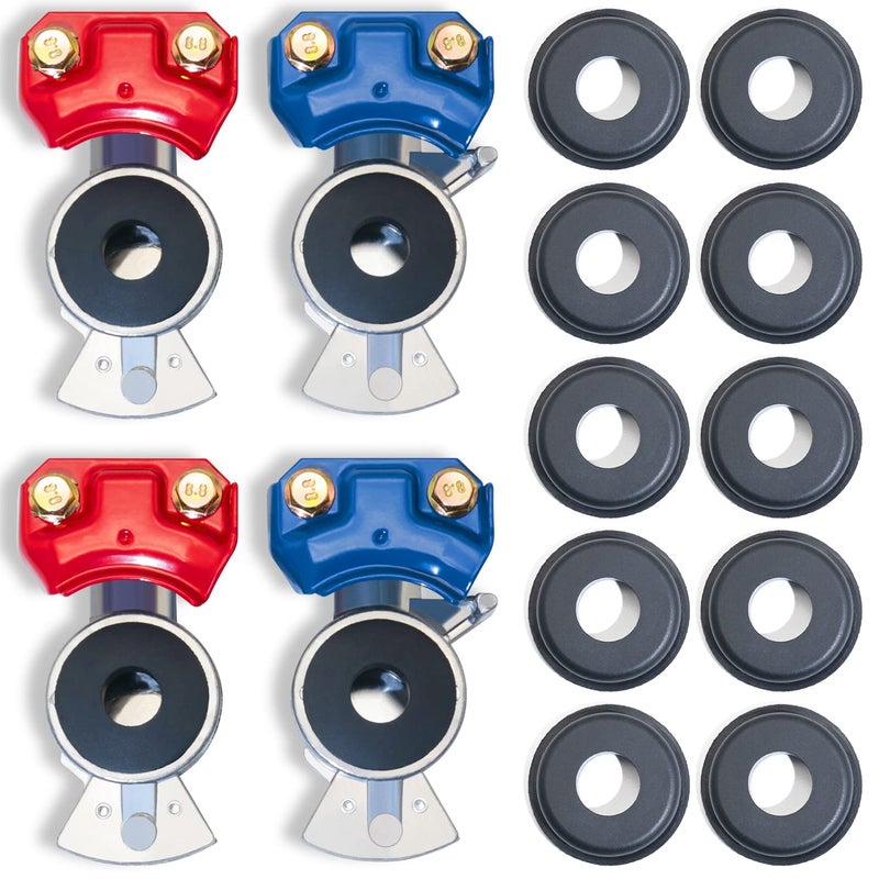 CheeMuii Universal Glad Hands Set with 10pcs Seals,Aluminum Emergency Gladhand Air Hose Brake Coupling Service Handshake Set for Truck Semi Trailer RVs 2pcs Red 2pcs Blue