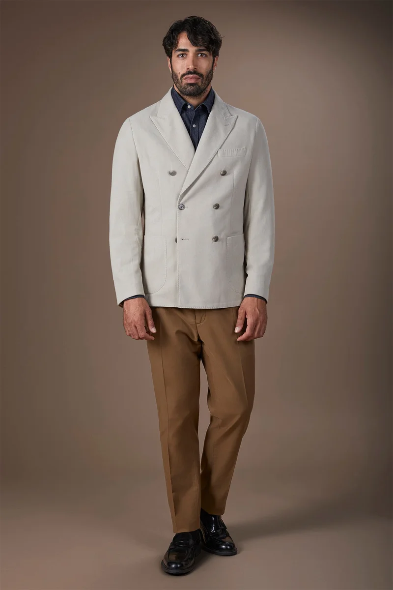 Doppelganger Brown Classic regular fit twill trousers for men - Nut for Men | Best Price UAE