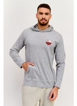 Hurley Men Sportwear Fit Long Sleeve Outdoor Hooded Sweatshirt, Grey  - Image 1