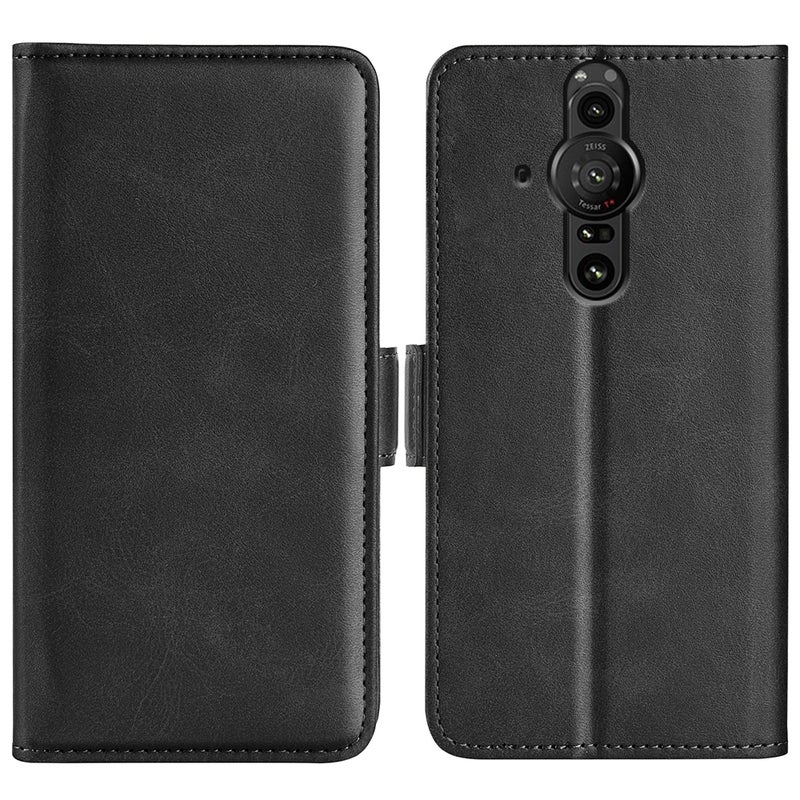 HuHa Case Cover For Sony Xperia Pro-I Dual-side Magnetic Buckle Horizontal Flip Phone Leather Case with Holder & Card Slots & Wallet(Black) - Image 1