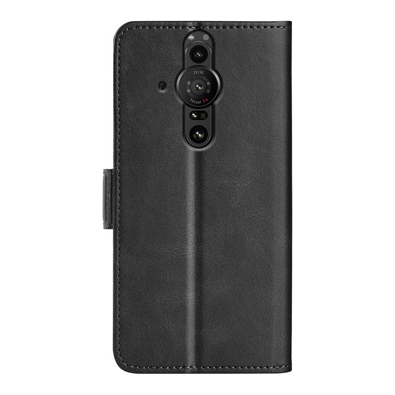 HuHa Case Cover For Sony Xperia Pro-I Dual-side Magnetic Buckle Horizontal Flip Phone Leather Case with Holder & Card Slots & Wallet(Black) - Image 3