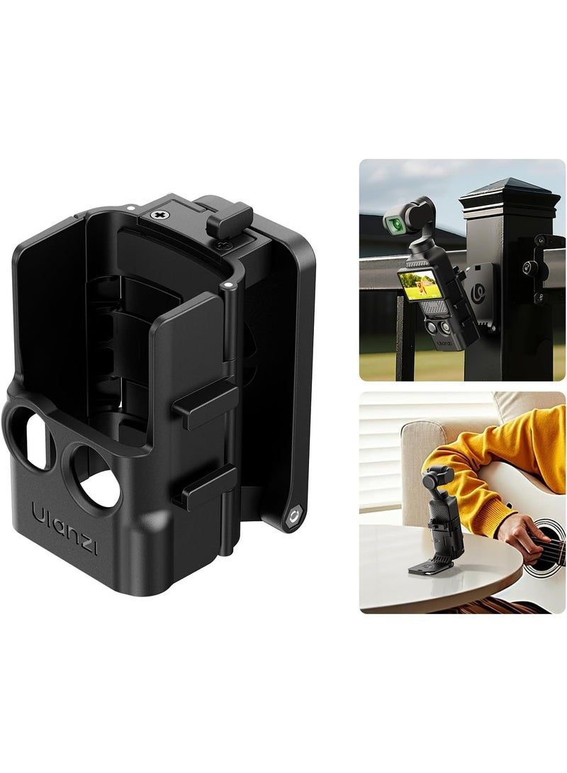 يولانزي حامل مغناطيسي يولانزي PK15 متوافق مع ملحقات DJI Osmo Pocket 3 الأساسية، جراب Pocket 3 لسطح المكتب بمقبض ومقبض لتصوير الفيديو للسيارة والثلاجة والسور وأي سطح معدني - Image 1