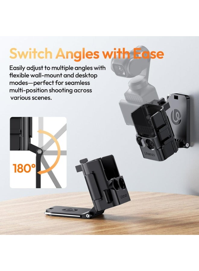 يولانزي حامل مغناطيسي يولانزي PK15 متوافق مع ملحقات DJI Osmo Pocket 3 الأساسية، جراب Pocket 3 لسطح المكتب بمقبض ومقبض لتصوير الفيديو للسيارة والثلاجة والسور وأي سطح معدني - Image 5