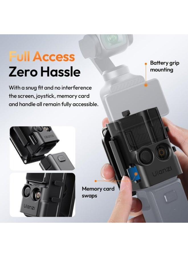 يولانزي حامل مغناطيسي يولانزي PK15 متوافق مع ملحقات DJI Osmo Pocket 3 الأساسية، جراب Pocket 3 لسطح المكتب بمقبض ومقبض لتصوير الفيديو للسيارة والثلاجة والسور وأي سطح معدني - Image 2