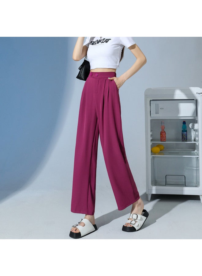 TonLion Women's Wide-leg Dress Pants Casual Trousers Loose Fit Office Pants Wide-leg Suit Pants - Image 4