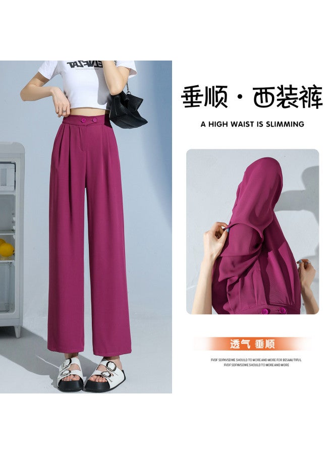 TonLion Women's Wide-leg Dress Pants Casual Trousers Loose Fit Office Pants Wide-leg Suit Pants - Image 2