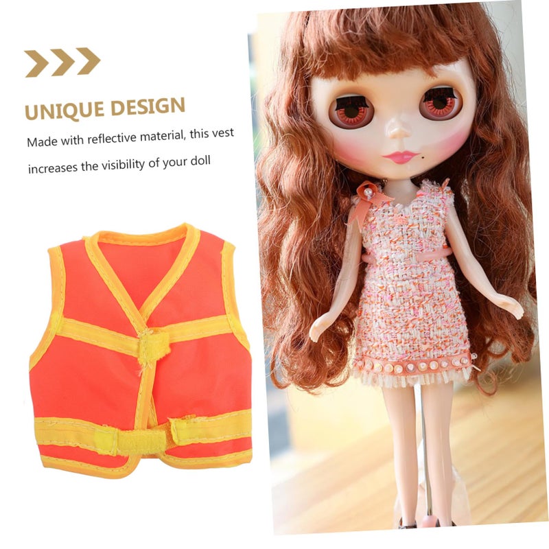 High Visibility Reflective Vest for Dolls Action Figures Safety Officer Outfit - Image 4