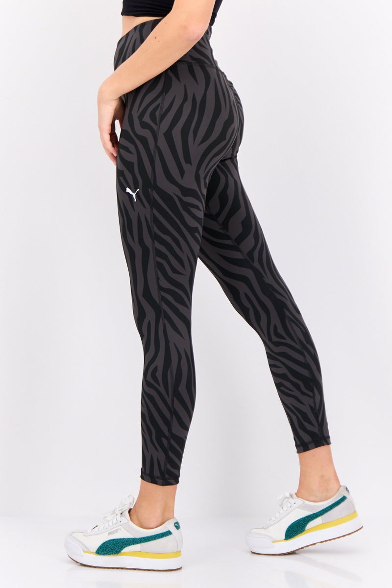 PUMA Women Sportswear Fit 7/8 Pull On Training Leggings, Black/Grey - Image 2