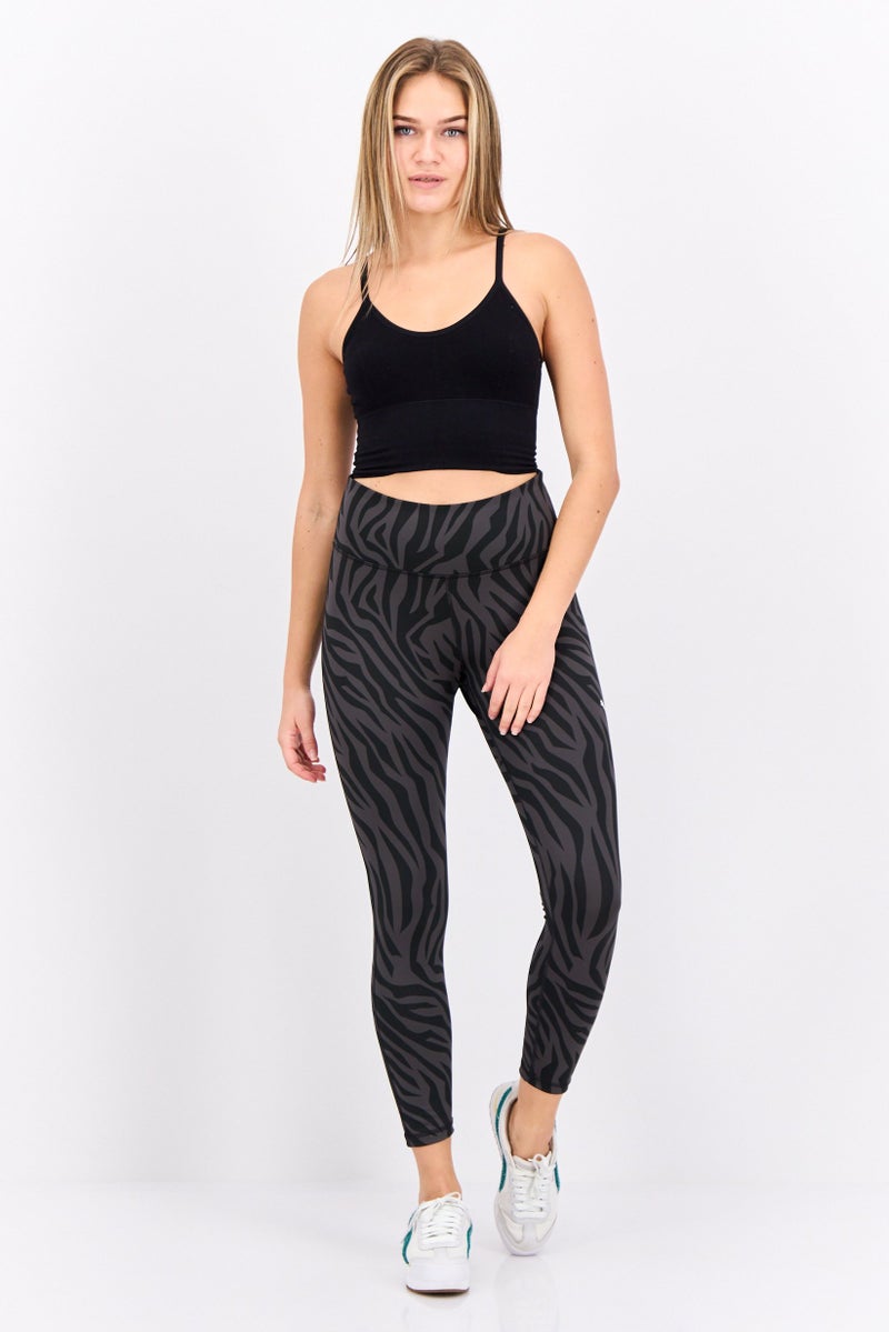 PUMA Women Sportswear Fit 7/8 Pull On Training Leggings, Black/Grey - Image 4