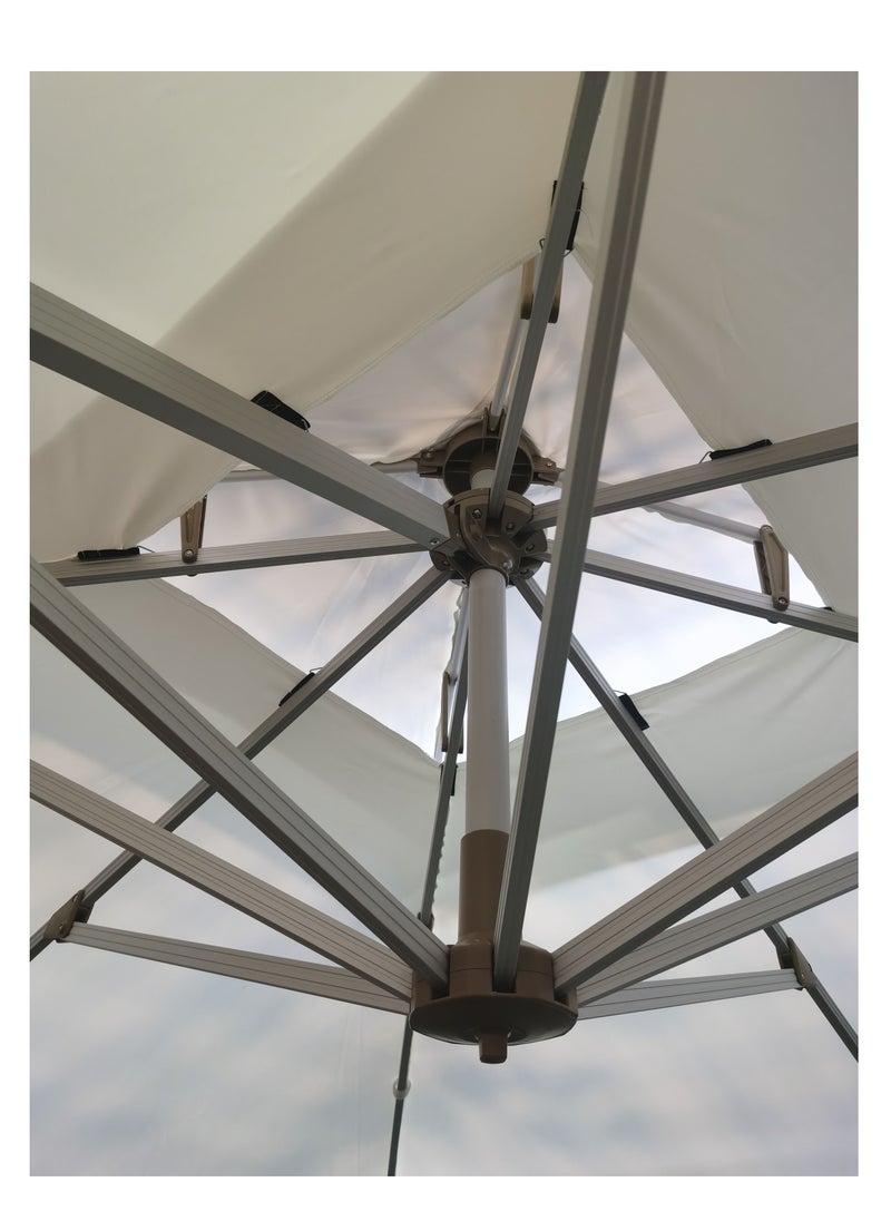 Oasis Casual 3*3M  Cream Aluminium Umbrella With 60KG Marble Base UM019C  - Image 3