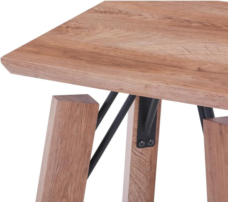 Home Canvas طاولة جانبية خشبية طبيعية من HC Home Canvas مع إطار حديدي - Image 3