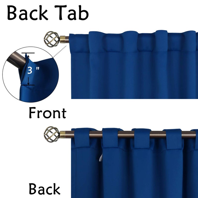 BGment Rod Pocket and Back Tab Blackout Curtains for Bedroom - Thermal Insulated Room Darkening Curtains for Living Room  2 Window Curtain Panels (42 x 72 Inch  Classic Blue) - Image 3