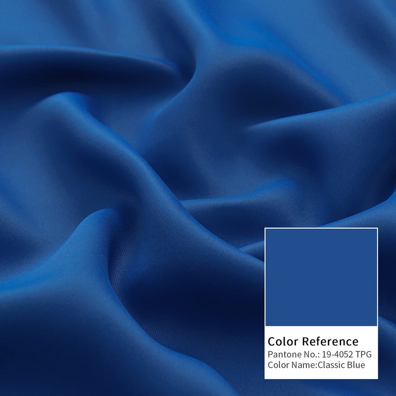 BGment Rod Pocket and Back Tab Blackout Curtains for Bedroom - Thermal Insulated Room Darkening Curtains for Living Room  2 Window Curtain Panels (42 x 72 Inch  Classic Blue) - Image 4