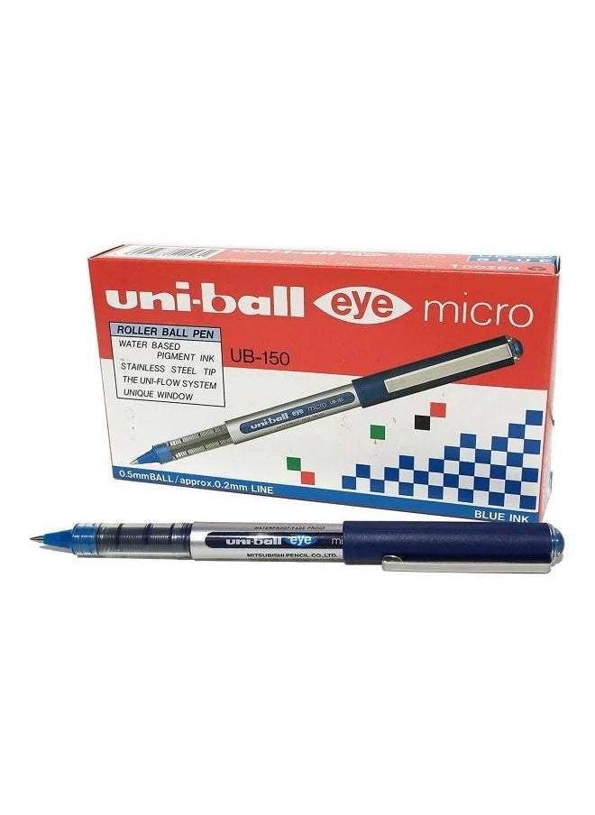 Uniball 12-Piece Eye Micro Rollerball Pen 0.5mm Tip Blue Ink  - Image 1
