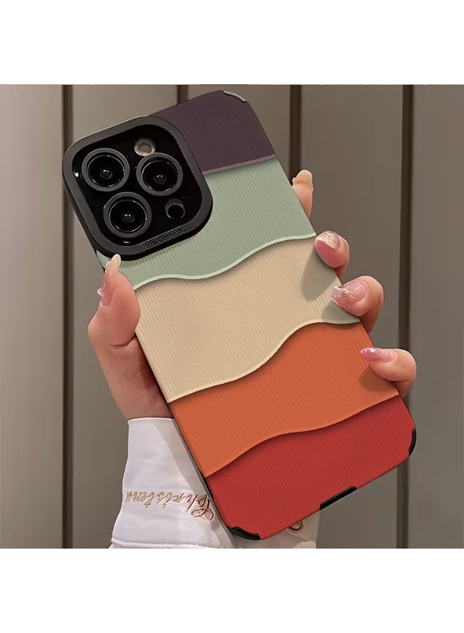 Temu This iPhone case features a colorful, wave-patterned oil painting design, making it suitable for iPhones. It's stain-resistant, stylish, and has an attractive design. Compatible with iPhone 16 Pro. - Image 1