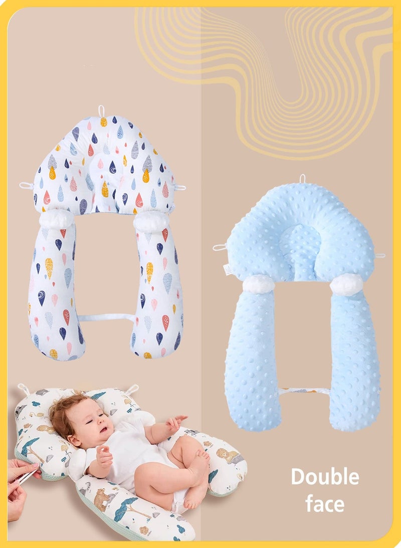 Adjustable Baby Head Shaping Pillow, Soft, Ergonomic Neck u0026 Body Support Pillow for Infants, Anti-Startle, Portable u0026 Washable - Image 1
