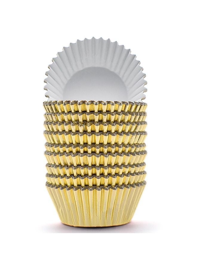 هومستر 200 قطعة غولد فويل كيك بطانة كؤوس الخبز العادية حقائب الكعك الورقية - Image 1