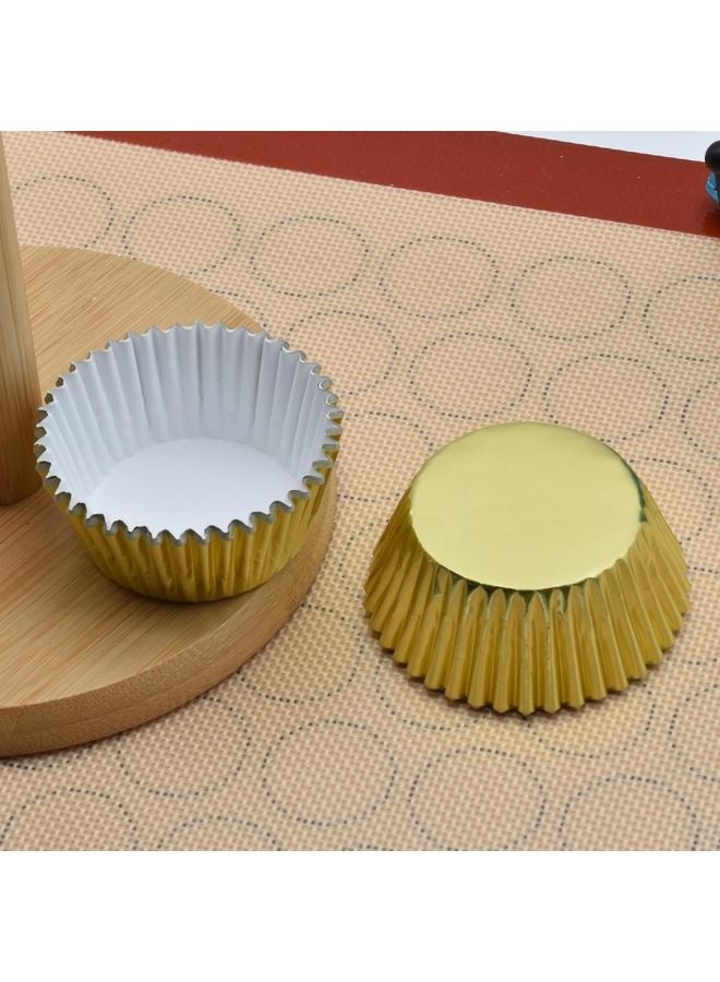 هومستر 200 قطعة غولد فويل كيك بطانة كؤوس الخبز العادية حقائب الكعك الورقية - Image 5