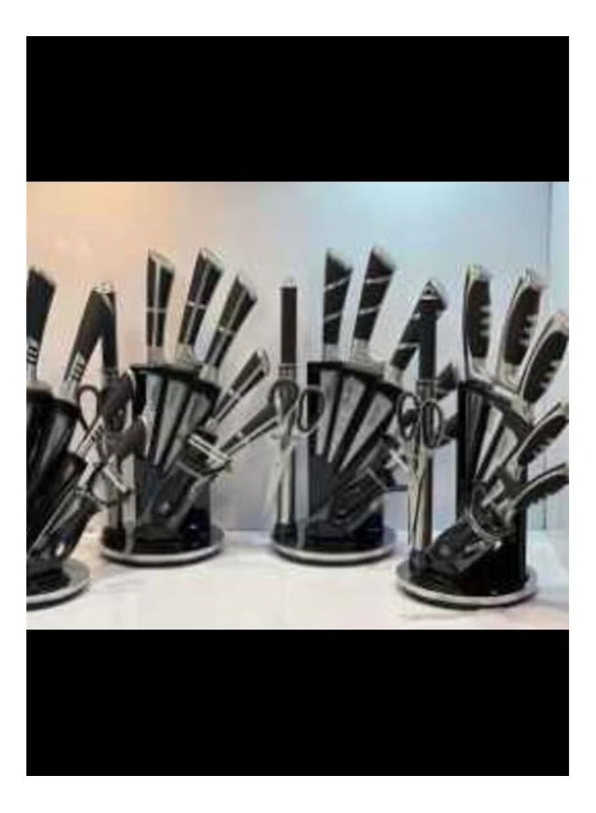 Dessini 9-Piece kitchen knife Set With Acrylic Block Black/Silver Silver/Black - Image 3