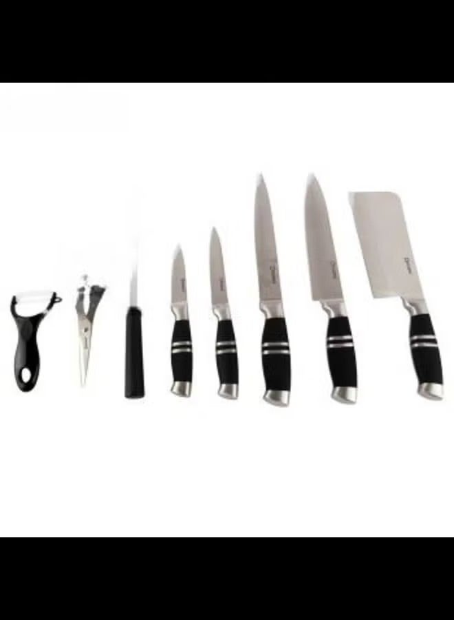 Dessini 9-Piece kitchen knife Set With Acrylic Block Black/Silver Silver/Black - Image 2