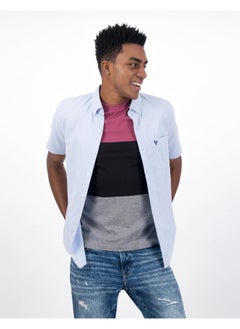 American Eagle AE Classic Fit Oxford Short-Sleeve Button-Up Shirt  - Image 1