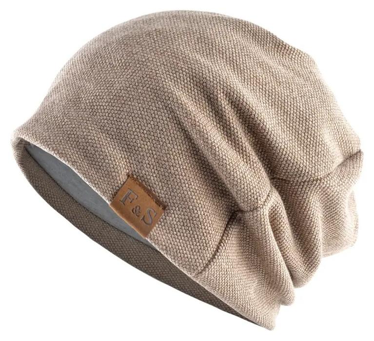 أف آند أس قبعة بيني دافئة من قطعة واحدة للرجال والنساء، قبعات شتوية محبوكة، قبعة بيني طويلة وكبيرة الحجم، قبعة جمجمة مرنة ناعمة للربيع والخريف، قبعات دافئة يومية خارجية - Image 1