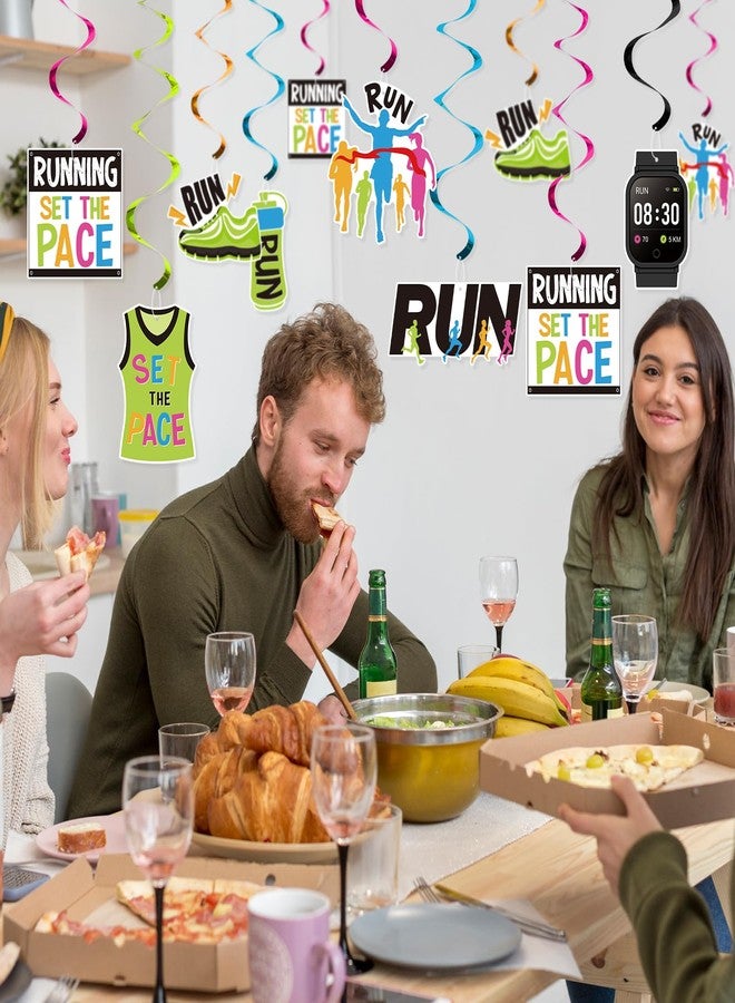 FOZEE Runner Marathon Hanging Swirls, Running Celling Decoration, Marathon Party Hanging Decor, Running Themed Birthday Party Decoartions, 14PCS - Image 4