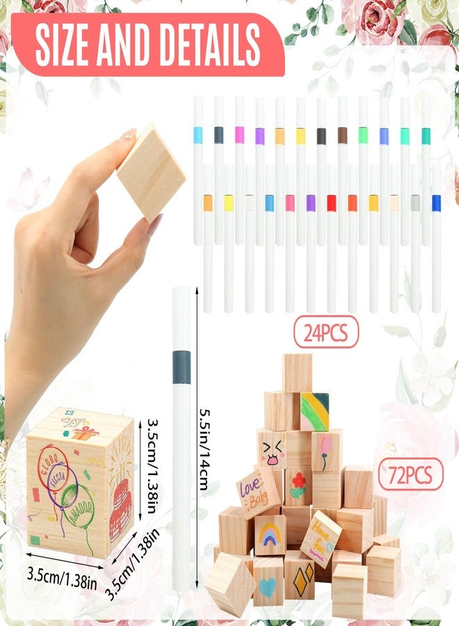 ZCPTZ 97 Pcs Flower Baby Shower Games Sign Kit, Flower Theme Party Decoration, Including Game Sign DIY Blank Wooden Block Painting Pen to Draw Your Idea for Flower Baby Shower Party Game Gender Reveal Party - Image 3