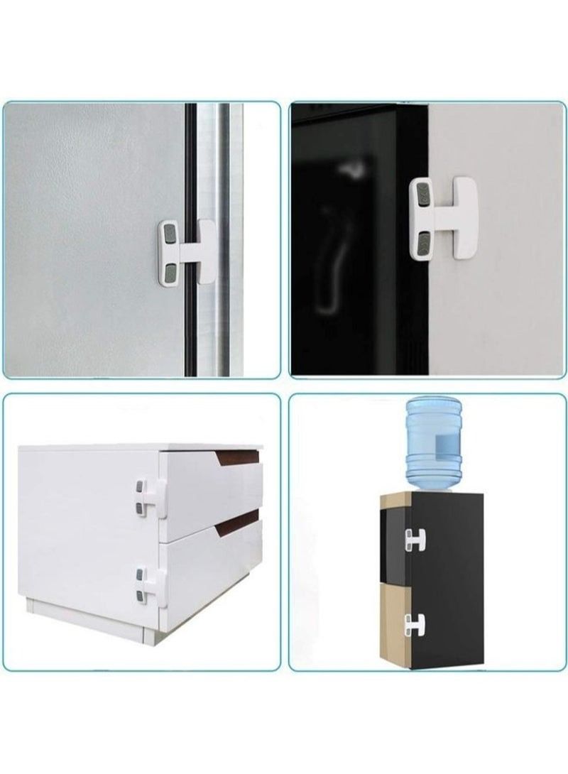 2-Piece Fridge Freezer Door Latch Lock White - Image 3