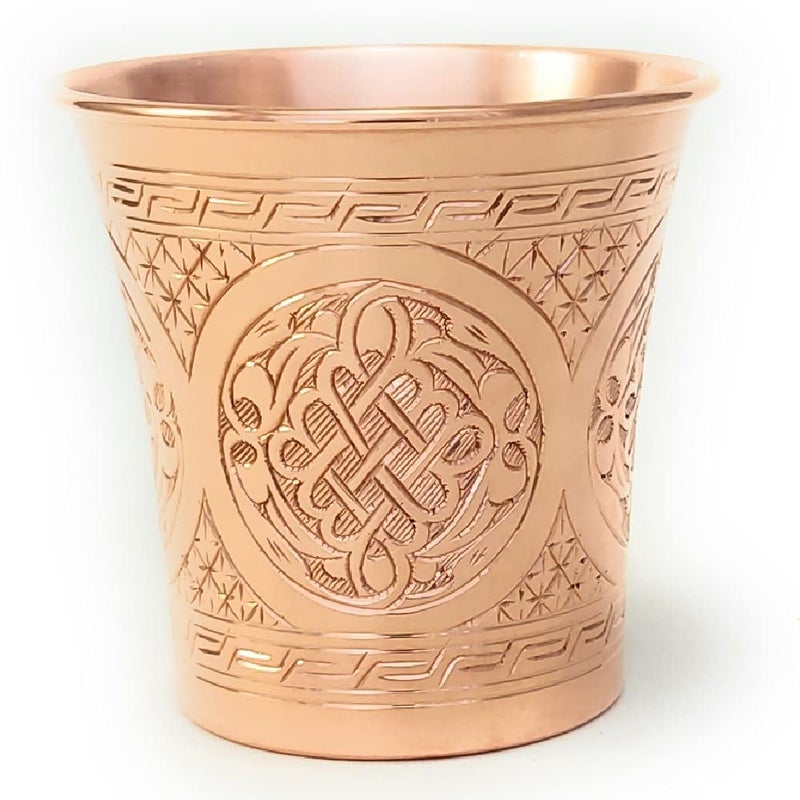 DEDE Copper - CC Series (15 oz) - Handcrafted Super Heavy Weight Drinking Cups or Serving Cold Beverages and Cocktail Mugs, Handmade Unlined Uncoated Pure Solid Copper Tumblers (Engraved) - Image 1