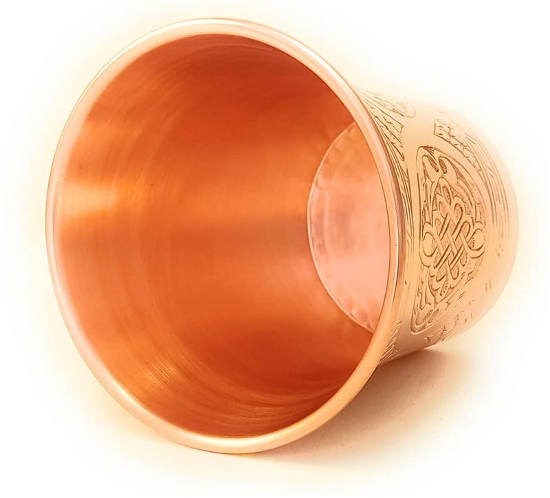 DEDE Copper - CC Series (15 oz) - Handcrafted Super Heavy Weight Drinking Cups or Serving Cold Beverages and Cocktail Mugs, Handmade Unlined Uncoated Pure Solid Copper Tumblers (Engraved) - Image 2