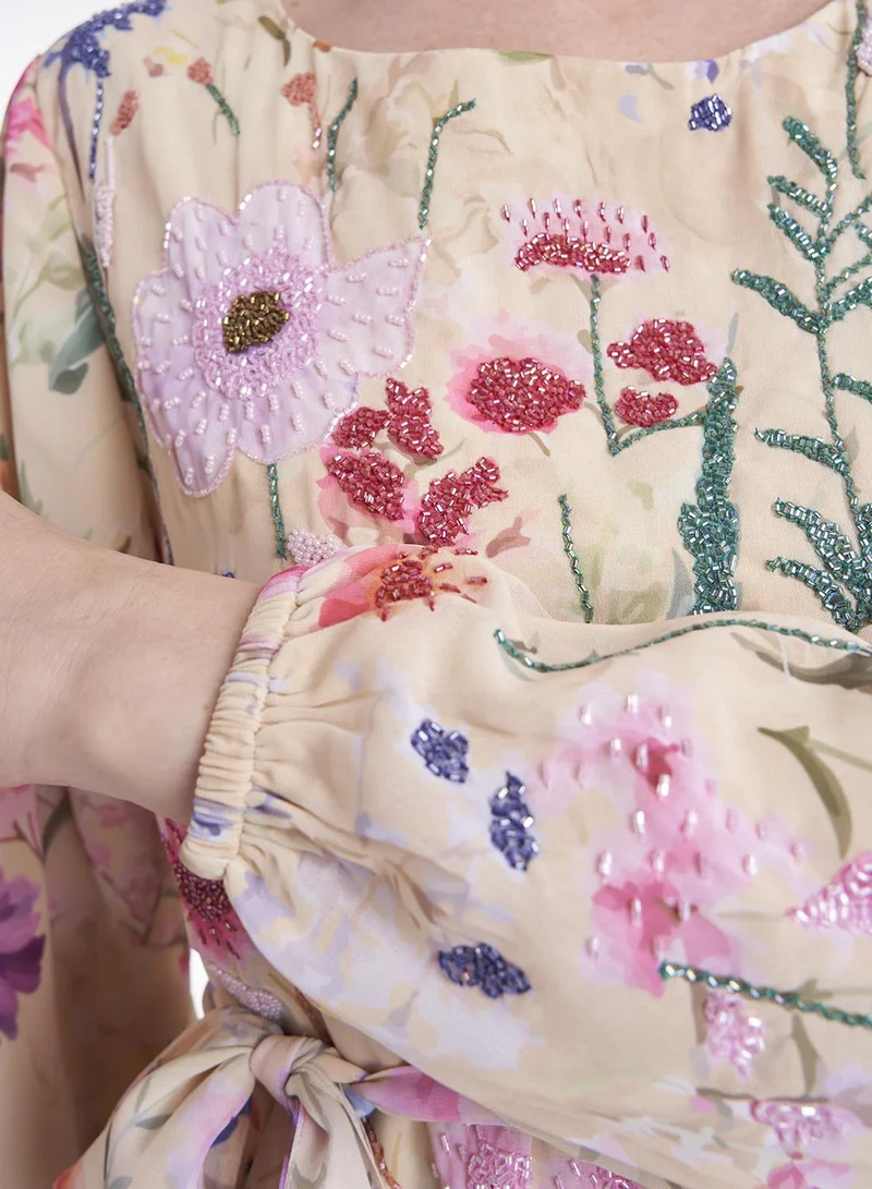 KASHKHA Floral Belted Dress