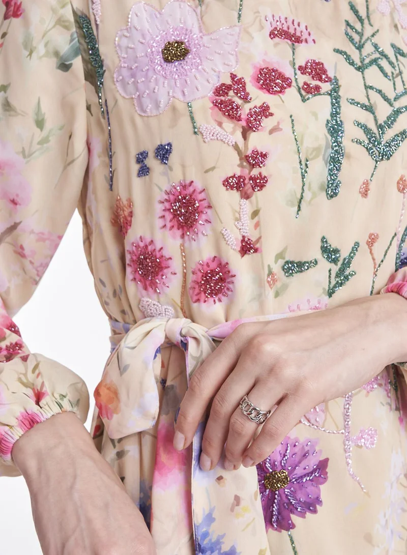 KASHKHA Floral Belted Dress