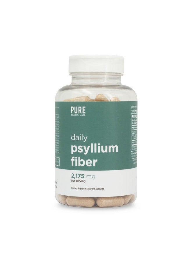 PURE FOR MEN Daily Psyllium Husk Fiber Supplement by Pure for Men & Pure for Her | Digestive Regularity & Gut Health Support | Soluble Fiber Powder, 2,175mg Per Serving | 150 Capsules - Image 1