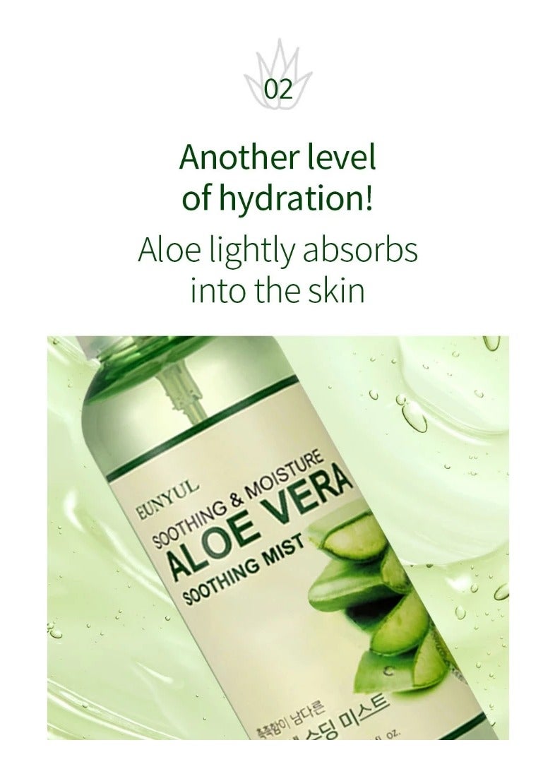 EUNYUL Aloe Vera Soothing Mist 150ml | Hydrating & Calming Skin Toner Face Mist Spray - Image 4