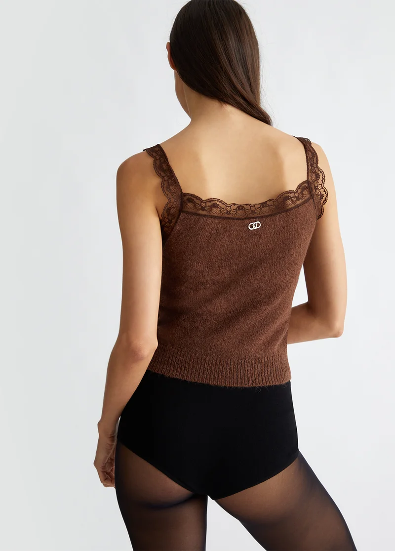 Liu Jo Knit top with lace
