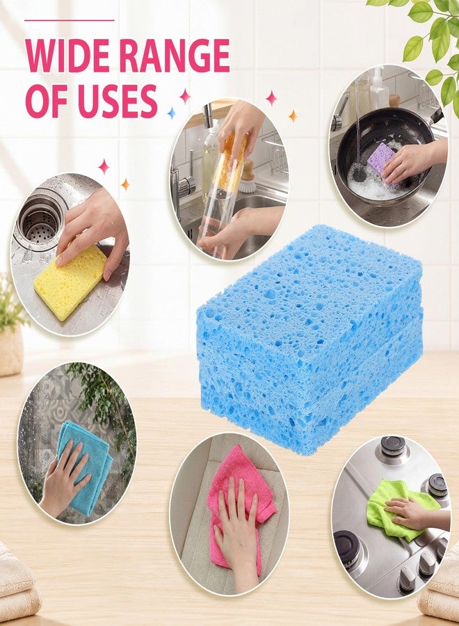 Yiyiring 48 Pcs Kitchen Sponges and Microfiber Cleaning Cloth Set 24 Non-Scratch Compressed Cellulose Sponge 24 Absorbent Microfiber Dish Rag Reusable Multicolored Wash Supplies for Home Kitchen Car - Image 4