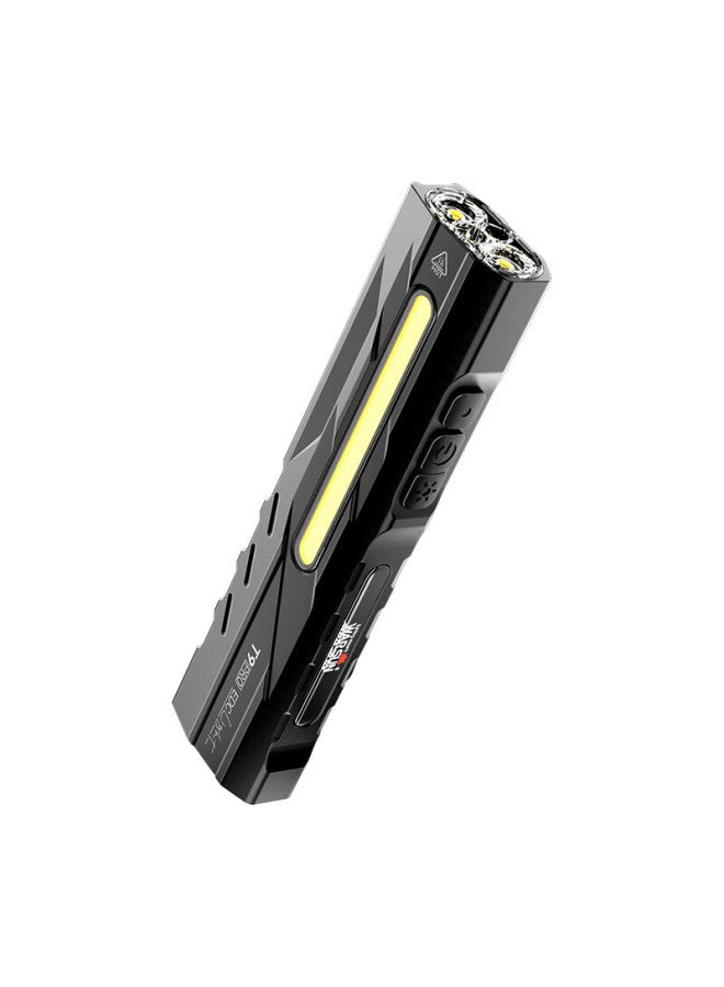 Warsun T9 Flashlight, Compact And Portable, High Brightness, Rechargeable, Mini Gum-shaped Edc, Magnetic Work Light, Emergency Lamp