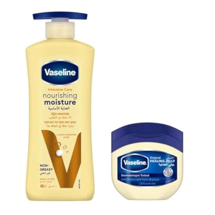 Vaseline Lotion Essential Healing, 400 ml + Free Vaseline Original Healing Jelly 50g
