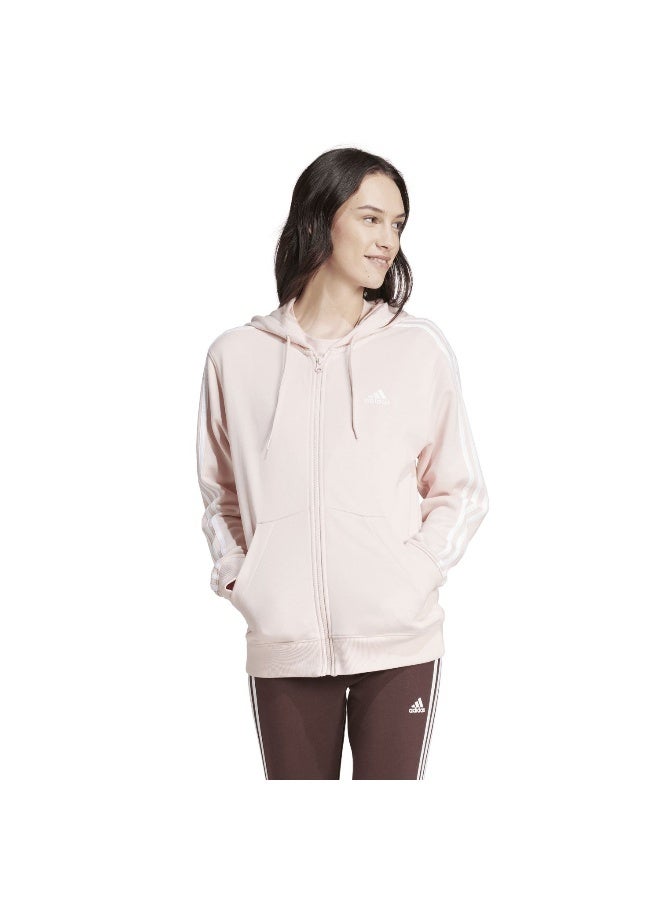 Adidas W 3S Ft Fz R Hd Pink Training Track Tops 2XSS  - Image 3