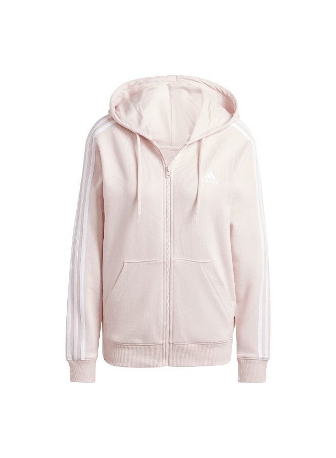 Adidas W 3S Ft Fz R Hd Pink Training Track Tops 2XSS  - Image 2