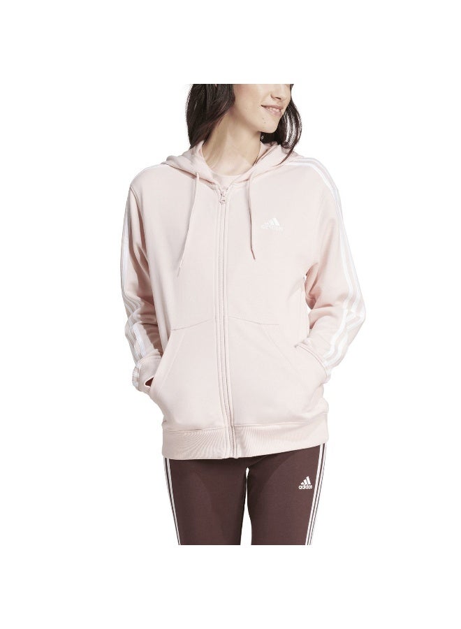 Adidas W 3S Ft Fz R Hd Pink Training Track Tops 2XSS  - Image 4